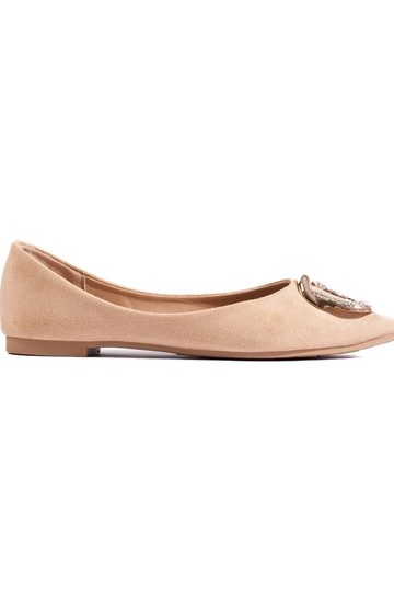 in suède ballerina beige...