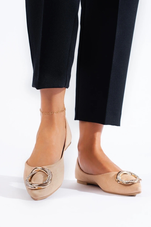 in suède ballerina beige Shelovet in suède ballerina beige Shelovet