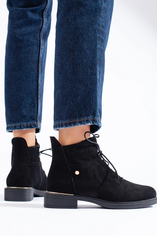 Suède damesschoenen in zwart