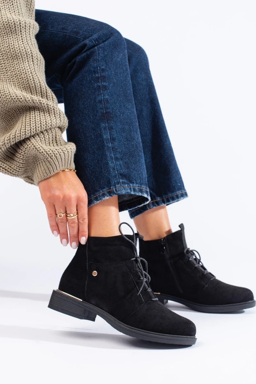 Suède damesschoenen in zwart