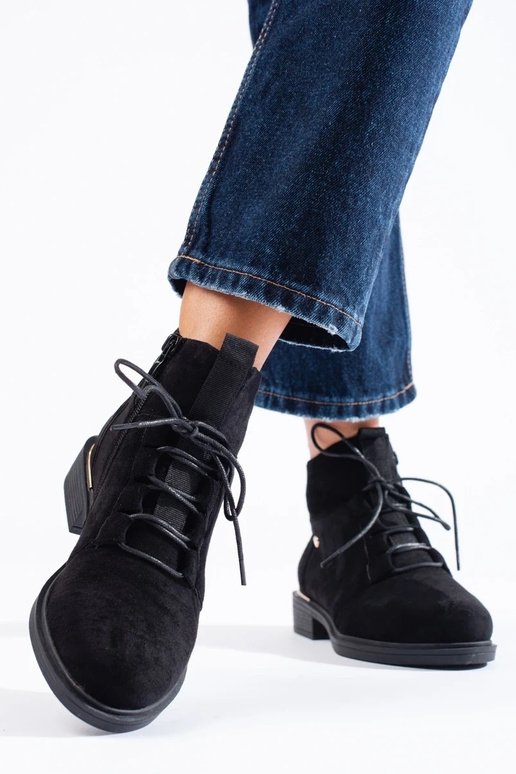 Suède damesschoenen in zwart