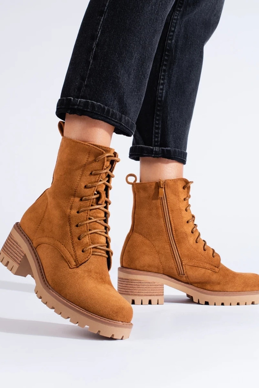 bruine damesschoenen met veters