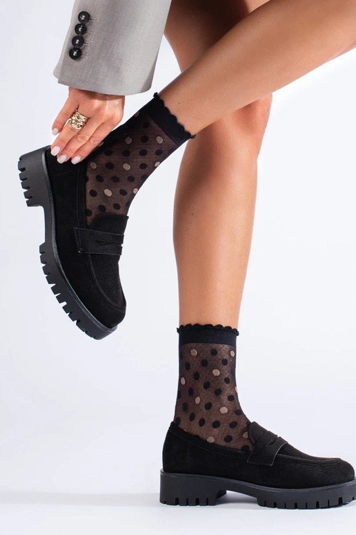 suède mocassins met een enorme hak... suède mocassins met een enorme hak...