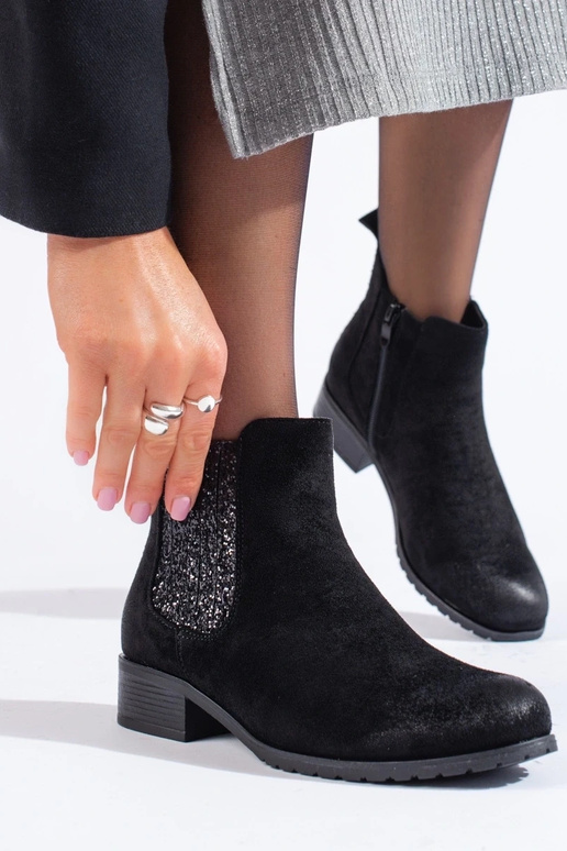 gemaakt van suède zwarte damesschoenen gemaakt van suède zwarte damesschoenen