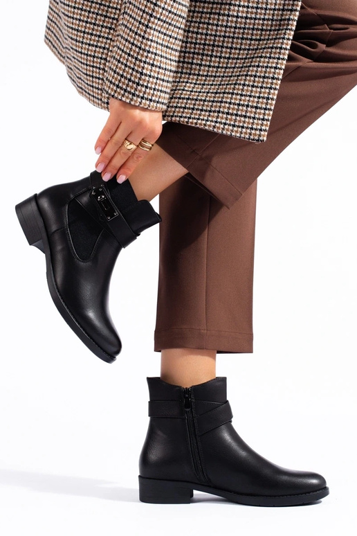 Zwarte damesschoenen plat