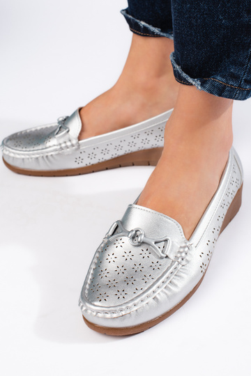 zilveren mocassins voor dames 2