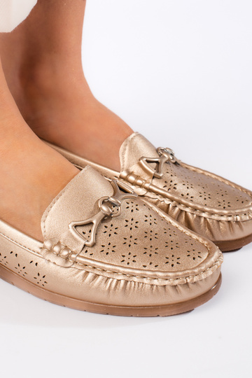 goudkleurige damesmocassins 2