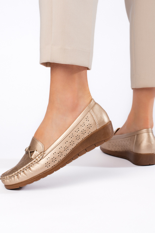 goudkleurige damesmocassins goudkleurige damesmocassins