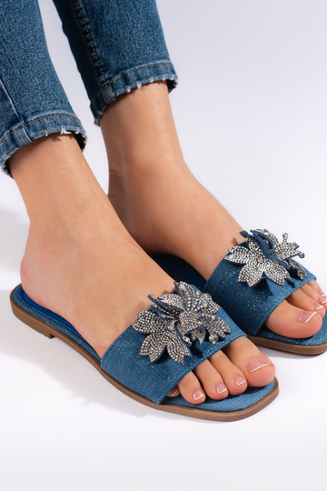 Pantoffels van denimmateriaal 2
