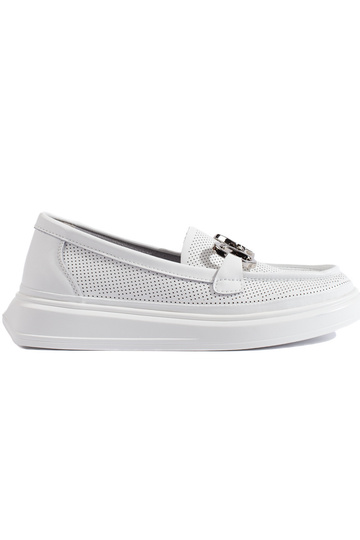 witte damesmocassins