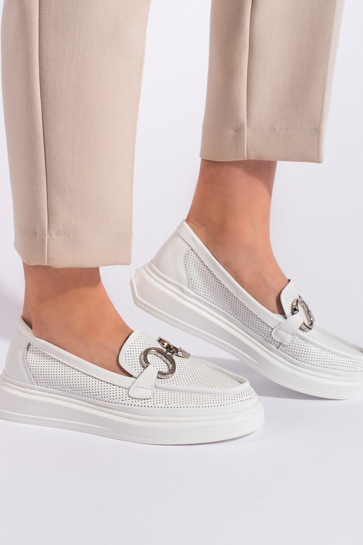 witte damesmocassins