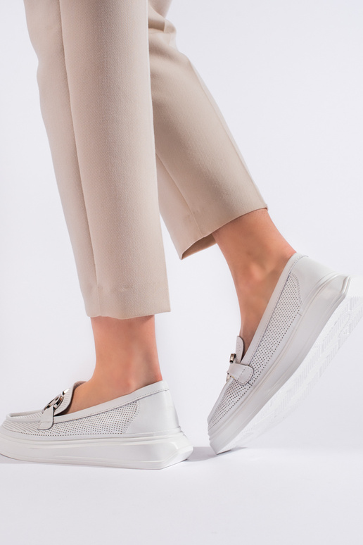 witte damesmocassins