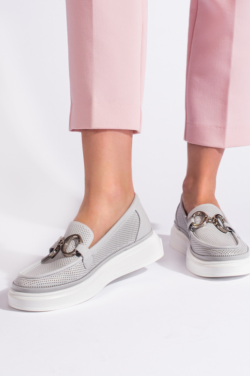 grijze damesmocassins