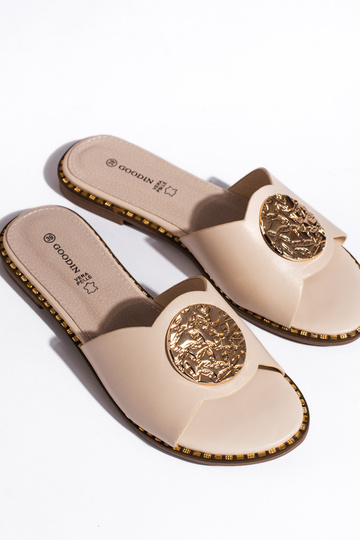 Elegante beige pantoffels 2