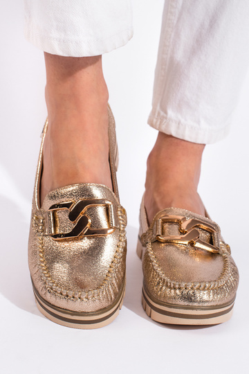 goudkleurige damesmocassins... 2
