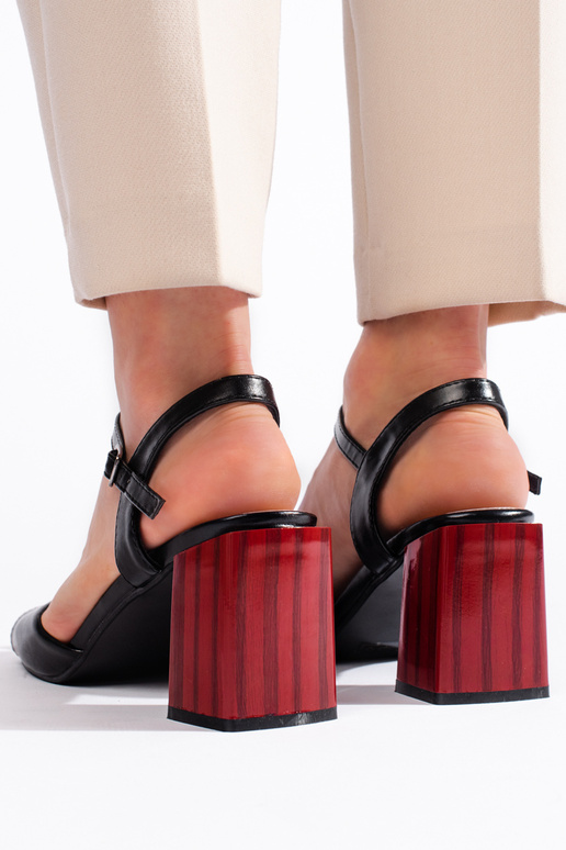 sandalen in zwarte kleur op de hiel sandalen in zwarte kleur op de hiel