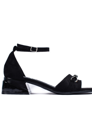 zwarte suède sandalen met...