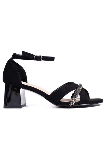 zwarte suède sandalen