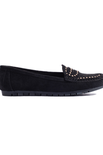 zwarte suède mocassins voor...