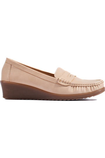 Damesmocassins beige