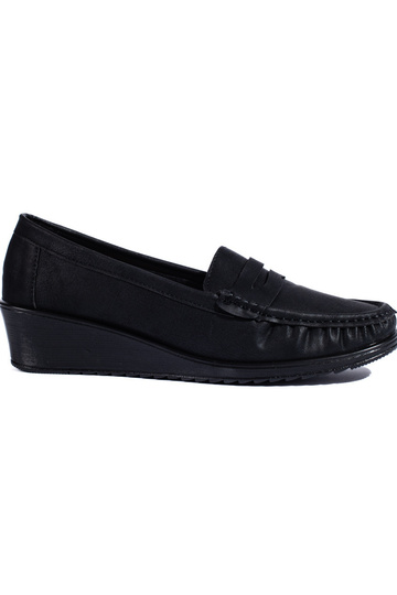 Damesmocassins in zwarte kleur