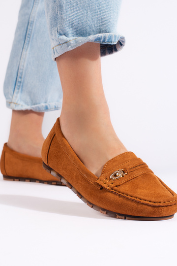 bruine suède mocassins voor... 2