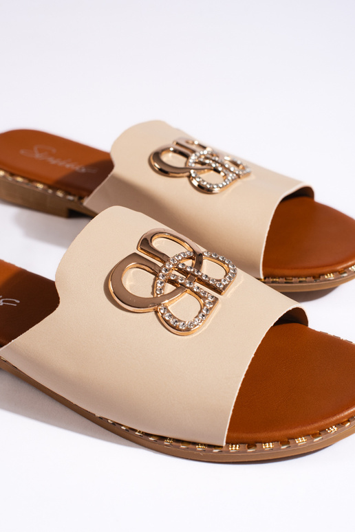 Beige pantoffels Beige pantoffels