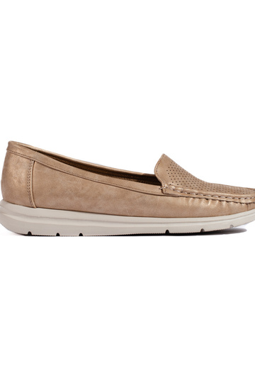 goudkleurige damesmocassins