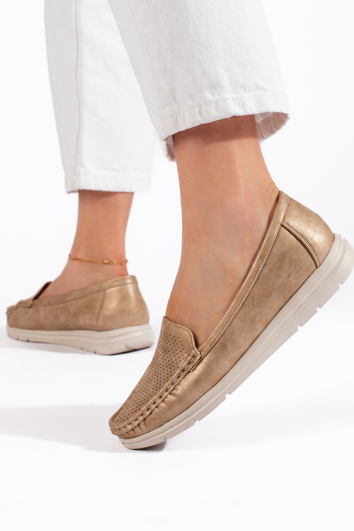 goudkleurige damesmocassins goudkleurige damesmocassins