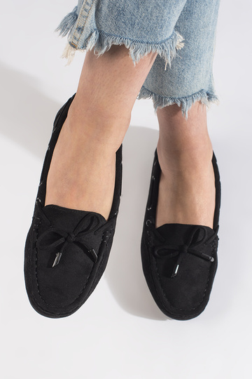 zwarte suède damesmocassins 2