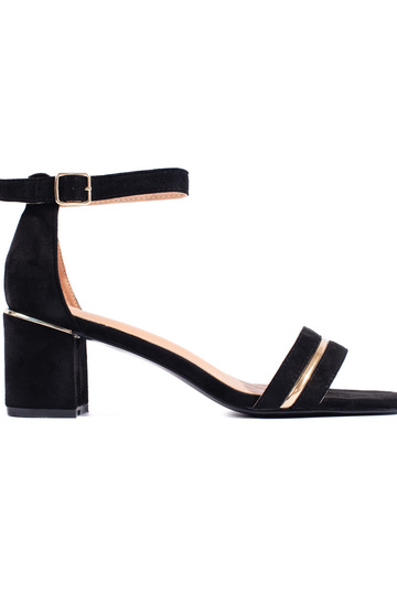 zwarte suède sandalen met hak