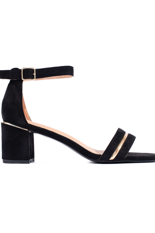 zwarte suède sandalen met hak