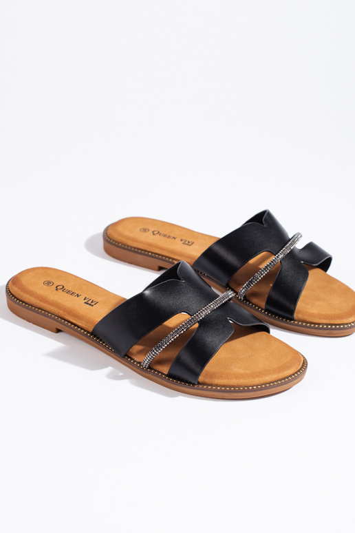 Zwarte pantoffels in elegante stijl Zwarte pantoffels in elegante stijl