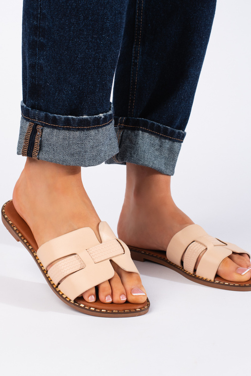 Beige pantoffels Beige pantoffels