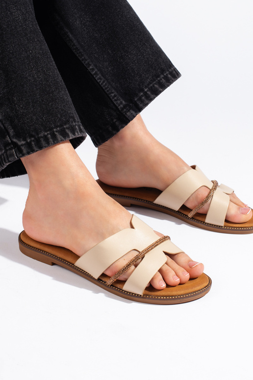 Elegante beige pantoffels Elegante beige pantoffels