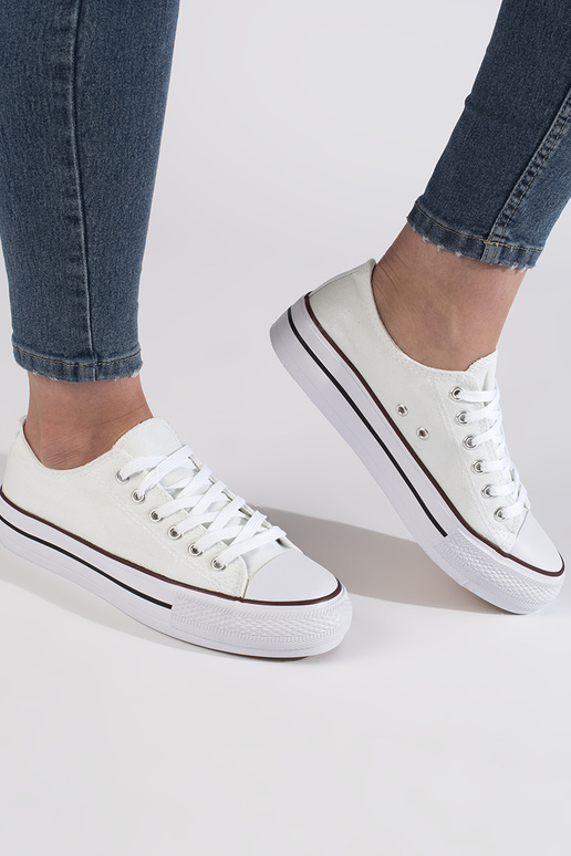 Witte klassiek model damessneaker met...