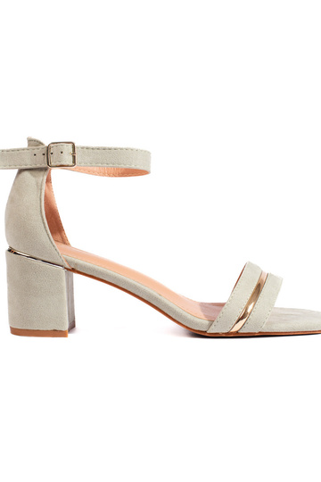 Groene suède sandalen met hak