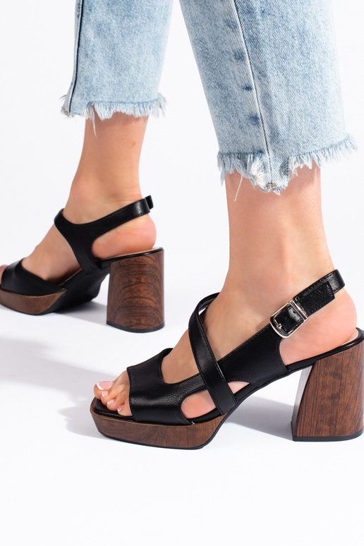 zwarte sandalen van Sergio Leone