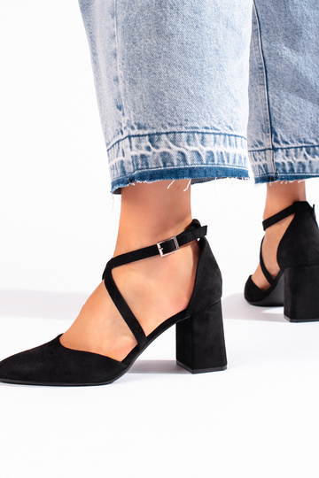 suède zwarte hoge hakken... 2