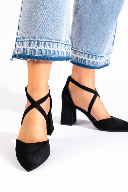 suède zwarte hoge hakken van Sergio...