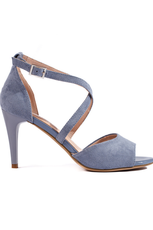 Suède sandalen met dunne hak van...