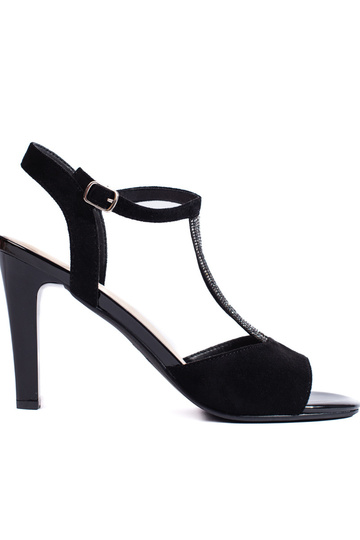 zwarte suède sandalen met...