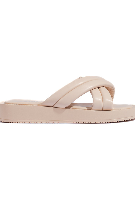 beige Slippers met plateau beige Slippers met plateau