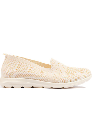beige textiel slip-on voor...