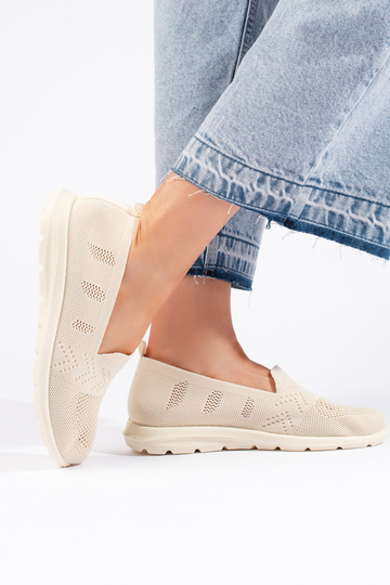 beige textiel slip-on voor... 2