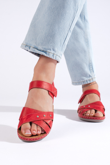 rode platformsandalen 2