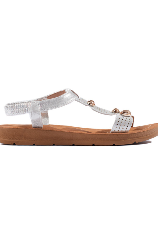 zilverkleurige sandalen met...
