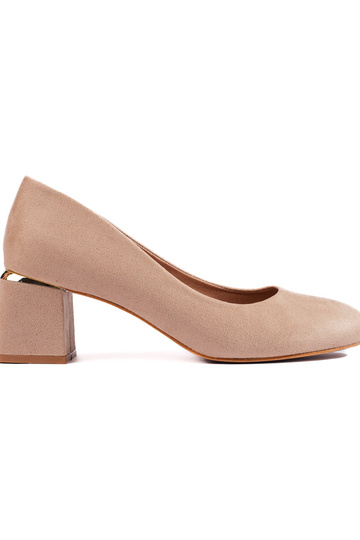 beige suède hoge hakken