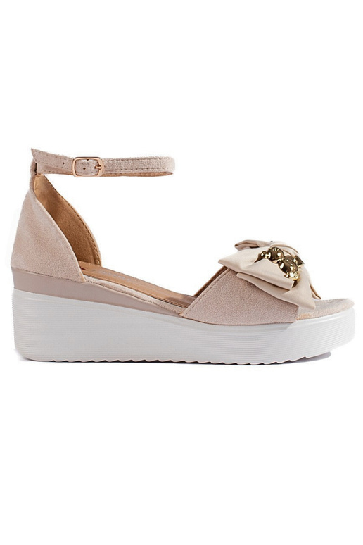 beige sandaal met strik beige sandaal met strik