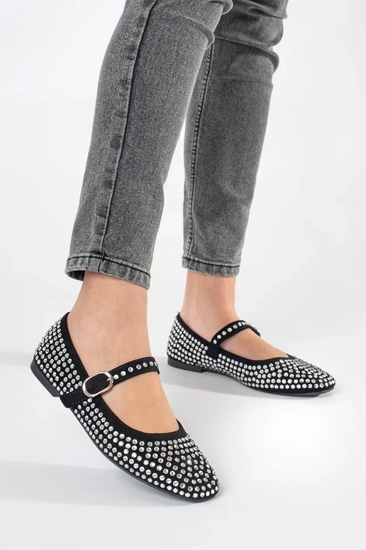 zwarte damesballerina's van ćĮietkami